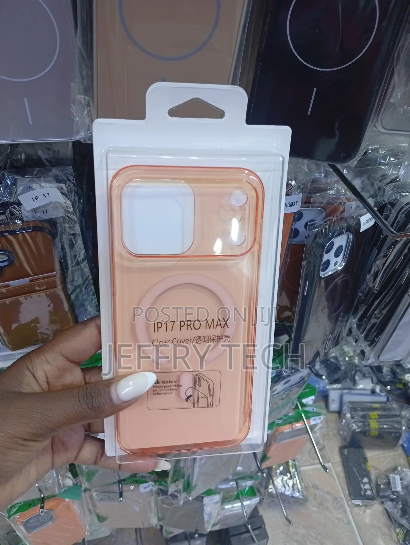 iPhone 17 Pro Max Transparent Orange Finish Clear Magnetic Case