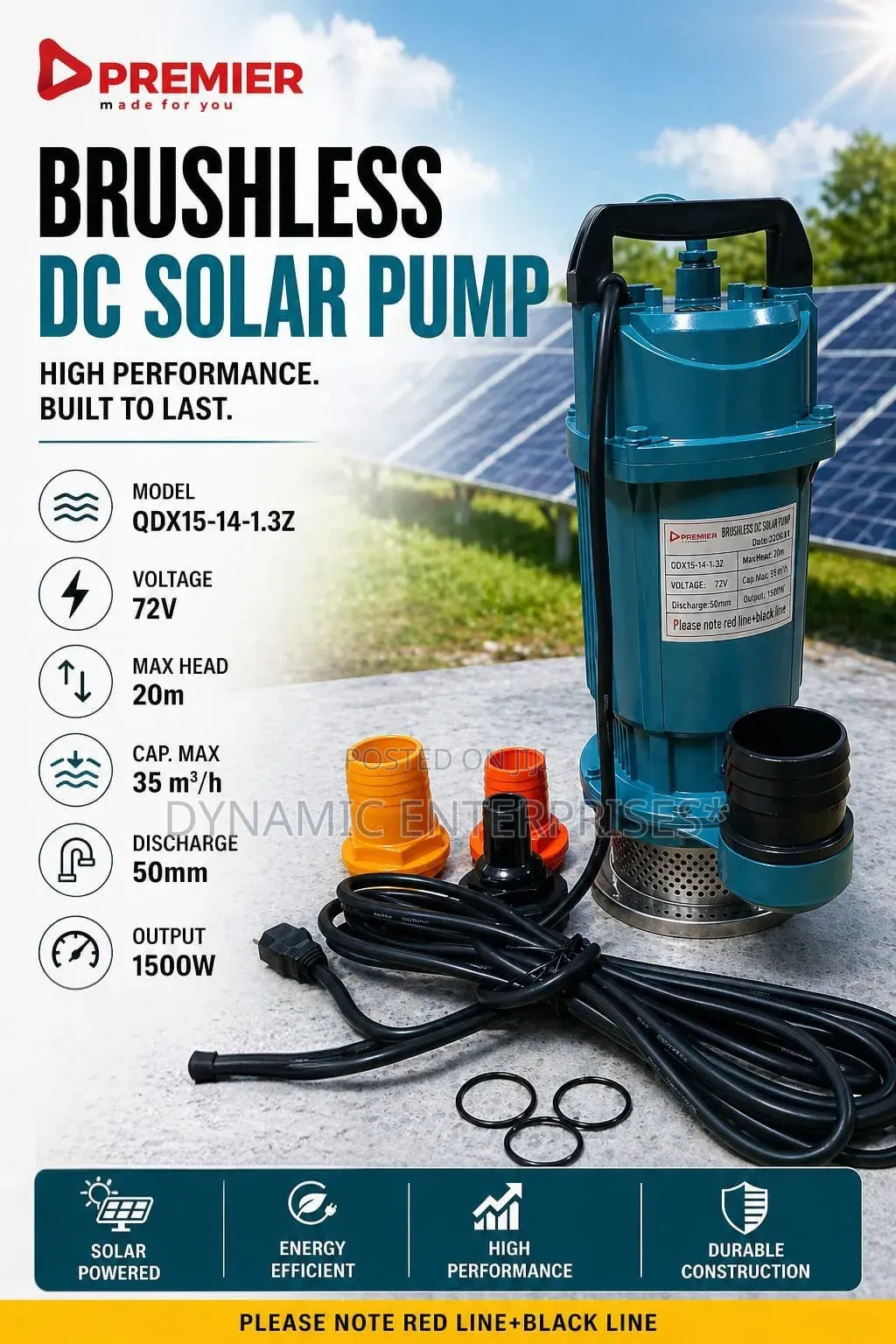 Premier Brushless Dc Solar Submersible Pump