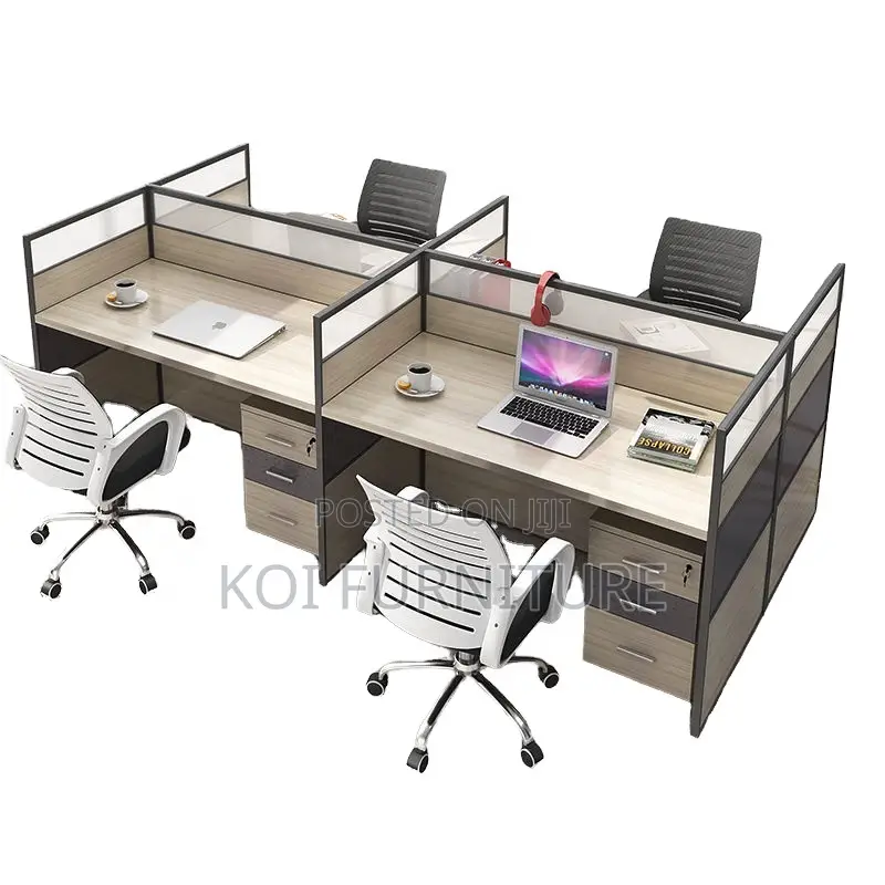 Office Workstation : Modern Style 4-Way Office Workstation