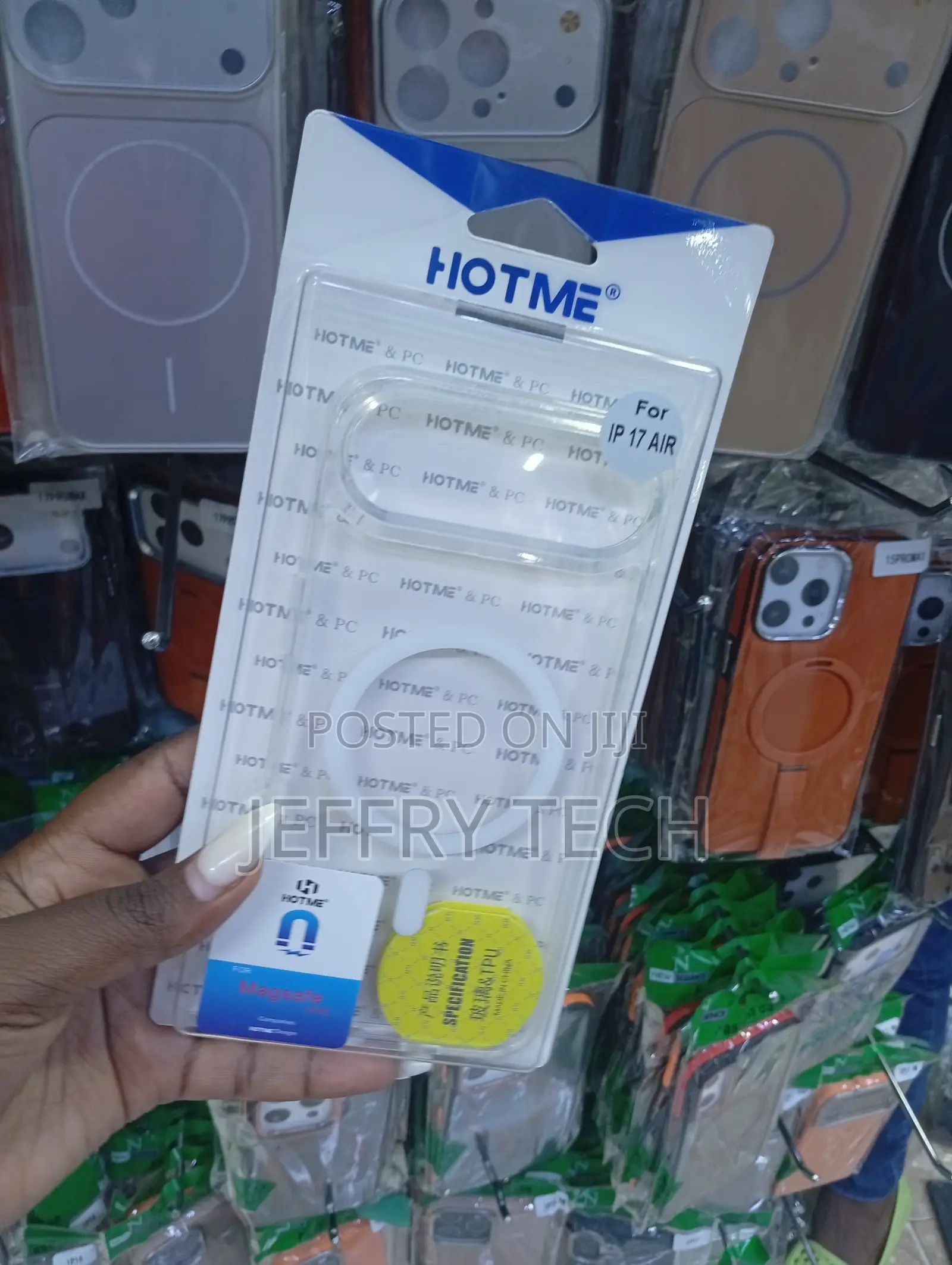 iPhone 17 Air Built-in Magnetic Ring Magsafe-Compatible Clear Case.