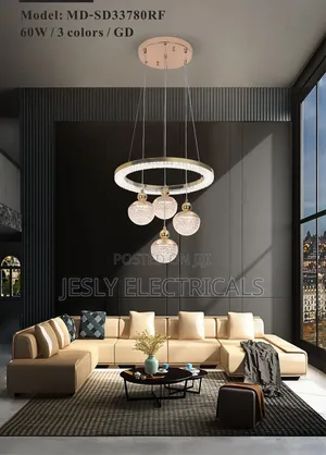 Led Gold Crystal Ring Chandelier