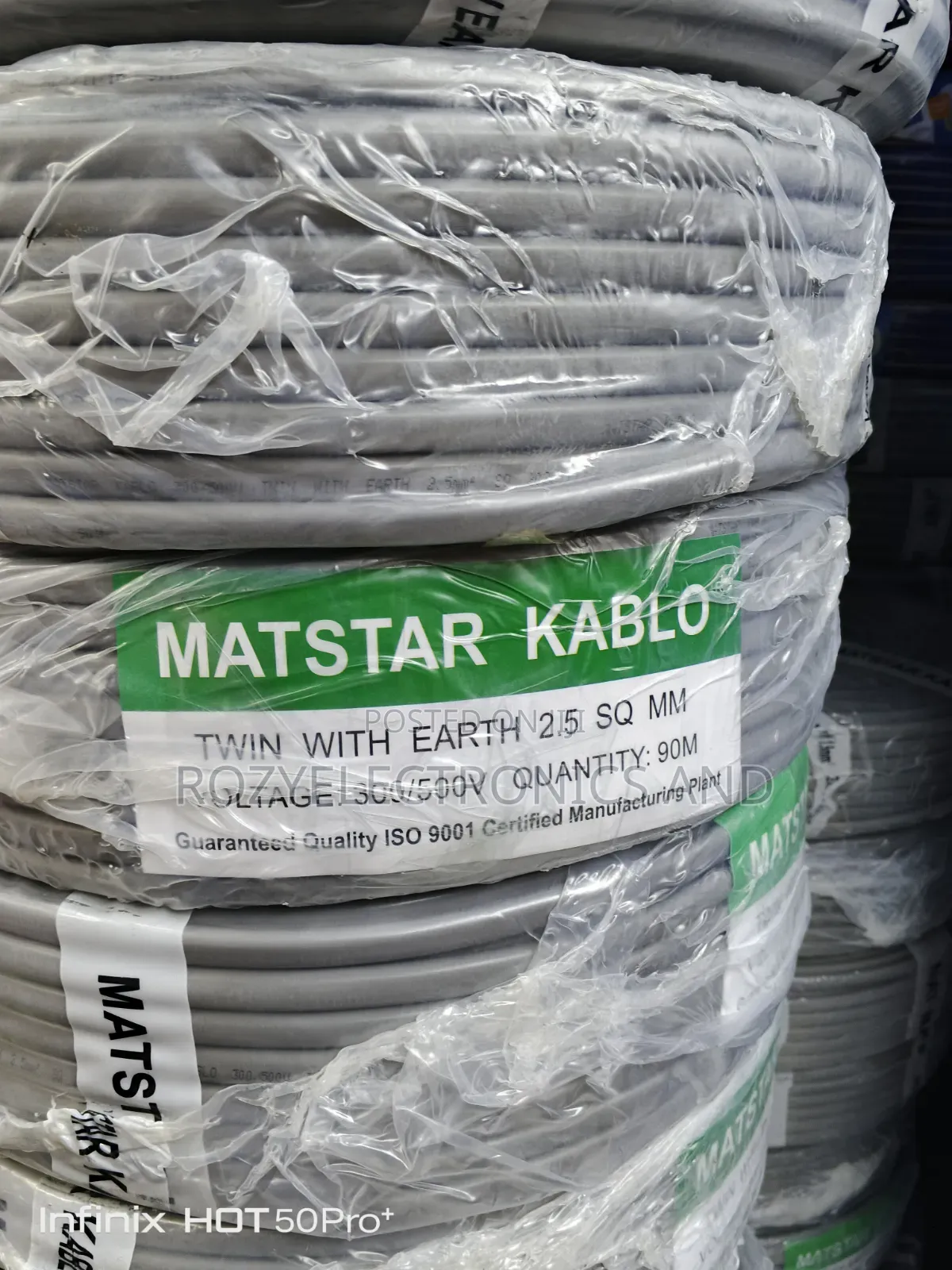 2.5 Mm Electric Cable Twin Roll 90 M