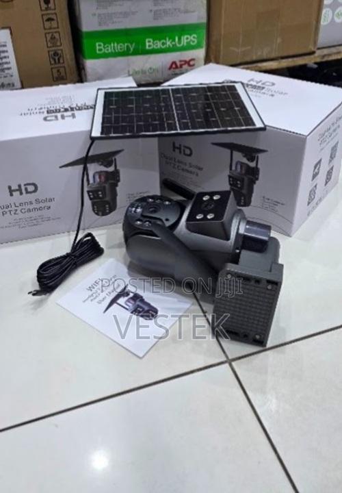 Solar Powered Dual Lens 4g PTZ CCTV Camera Audio+Colored - main view