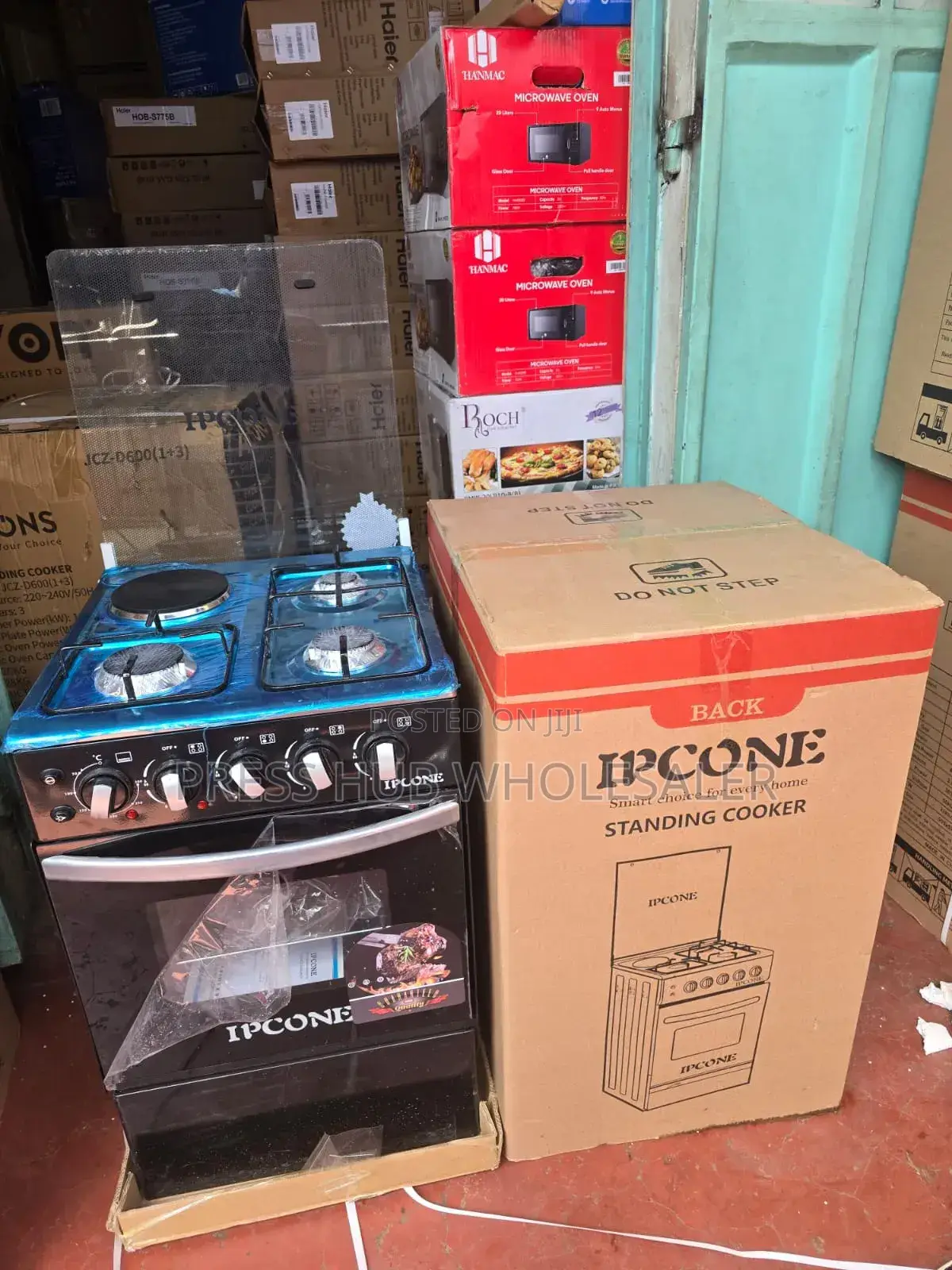 Ipcone 3+1 Standing Cooker – Electric Oven, Glass Lid Durable Design