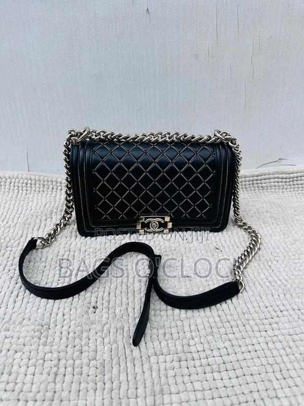 Authentic Chanel Medium Boy Bag – Black Quilted Leather