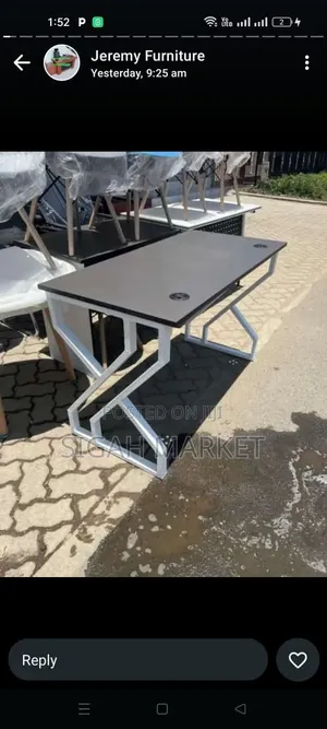 Grey Top Flam Metallic Office Desk Available