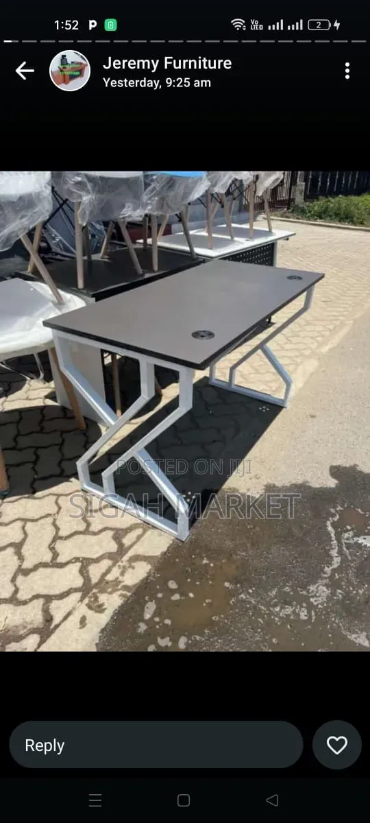 Grey Top Flam Metallic Office Desk Available