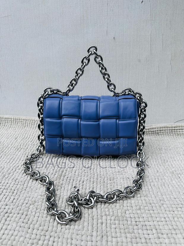 Authentic Bottega Veneta Chain Padded Cassette Bag – Royal Blue