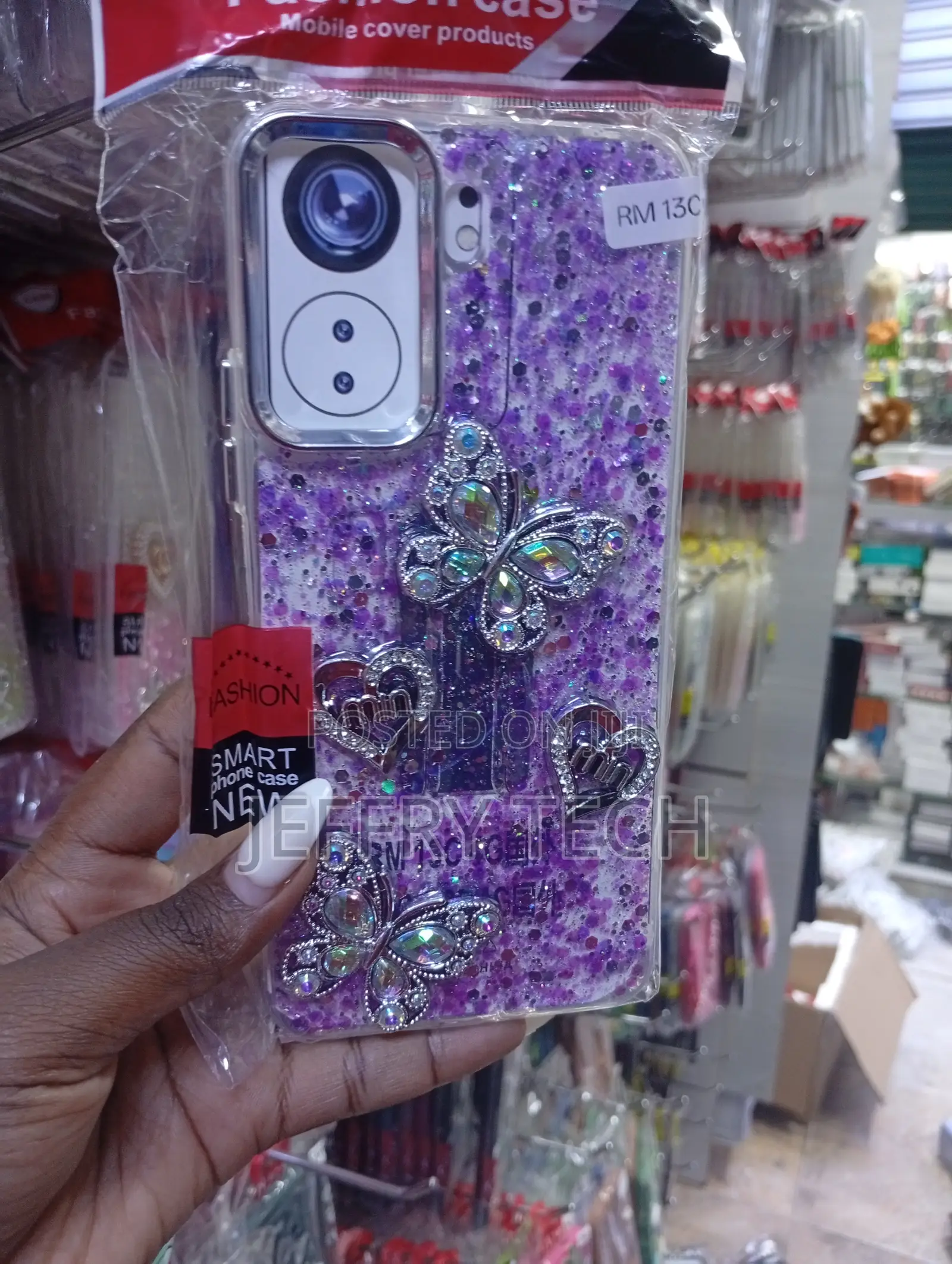 Rm 13c Purple Glitter Mobile Cover