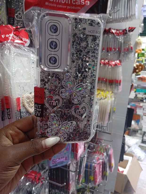 Infinix Hot 60i Glitter Butterfly-Themed Cover