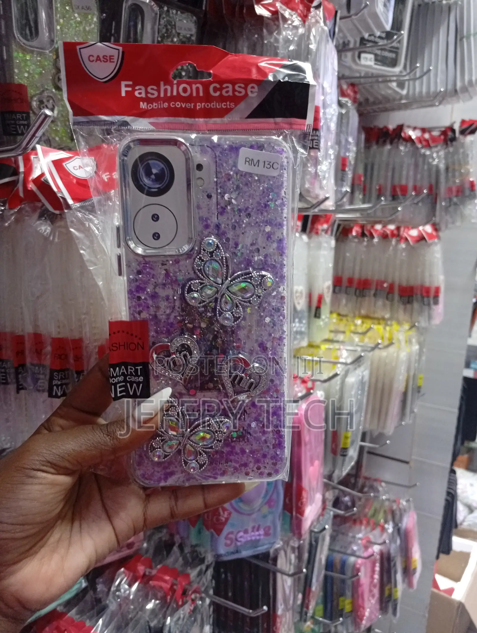 Tecno Pop 7 or Infinix Smart 7 Purple Glitter Phone Case