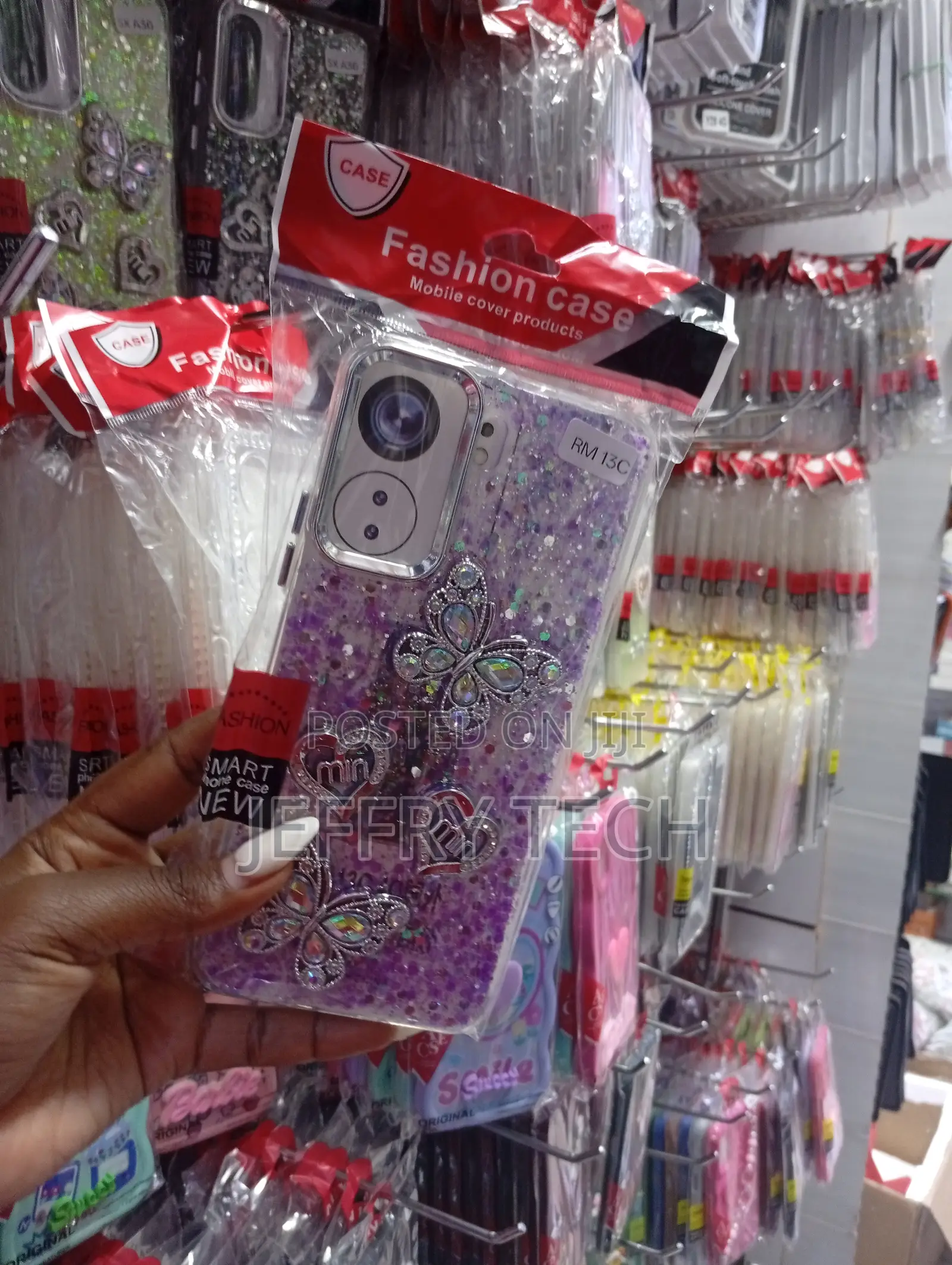Tecno Pop 7 or Infinix Smart 7 Purple Glitter Phone Case