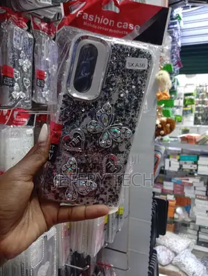 Samsung Galaxy A36 Glittery Finish and Butterfly Rhinestone Case