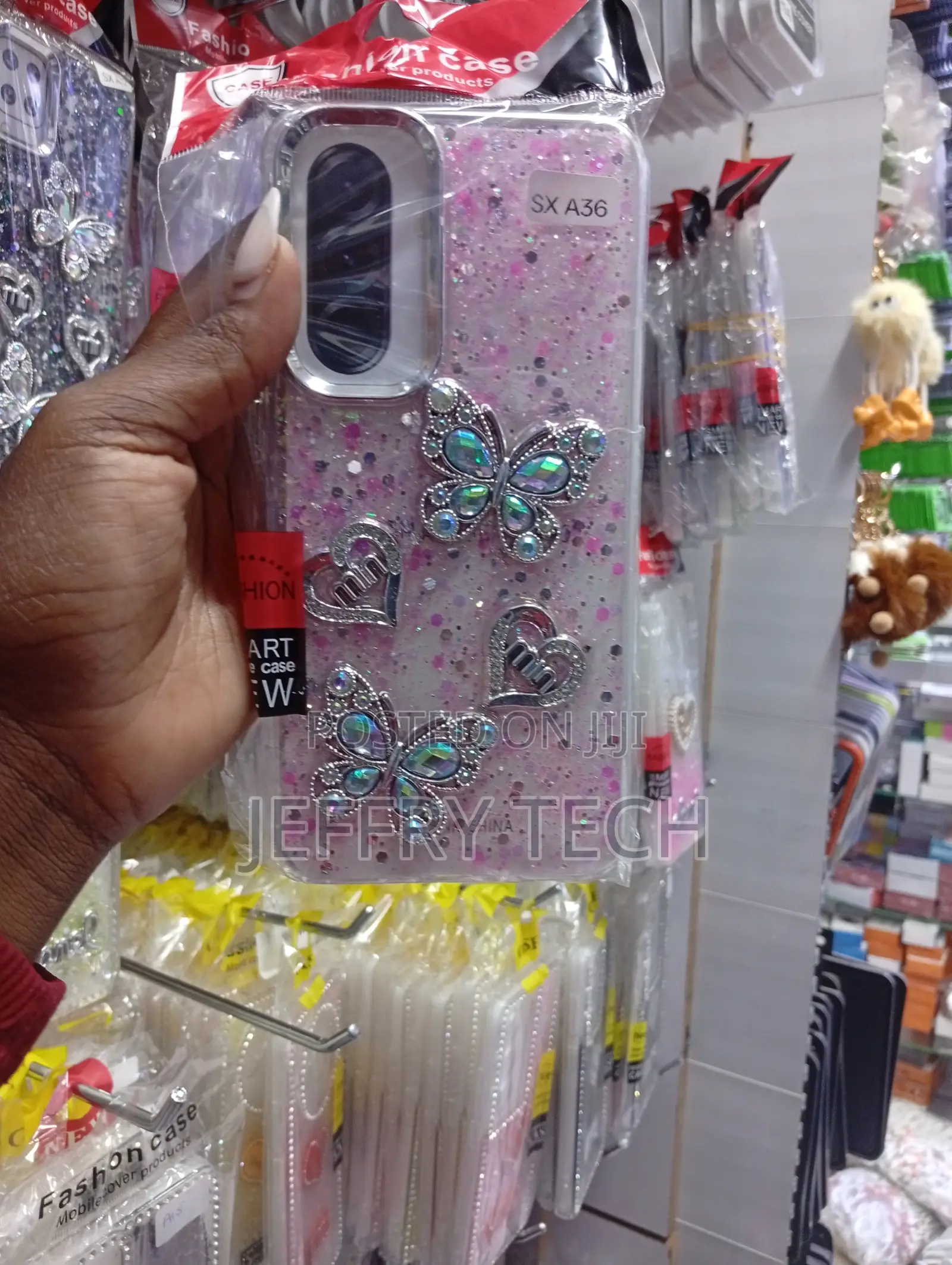 Samsung Galaxy A36 Pink Glitter Butterfly Tpu Phone Case