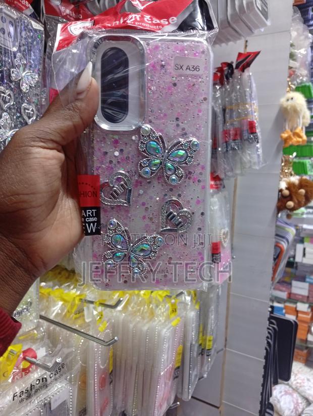 Samsung Galaxy A36 Pink Glitter Butterfly Tpu Phone Case