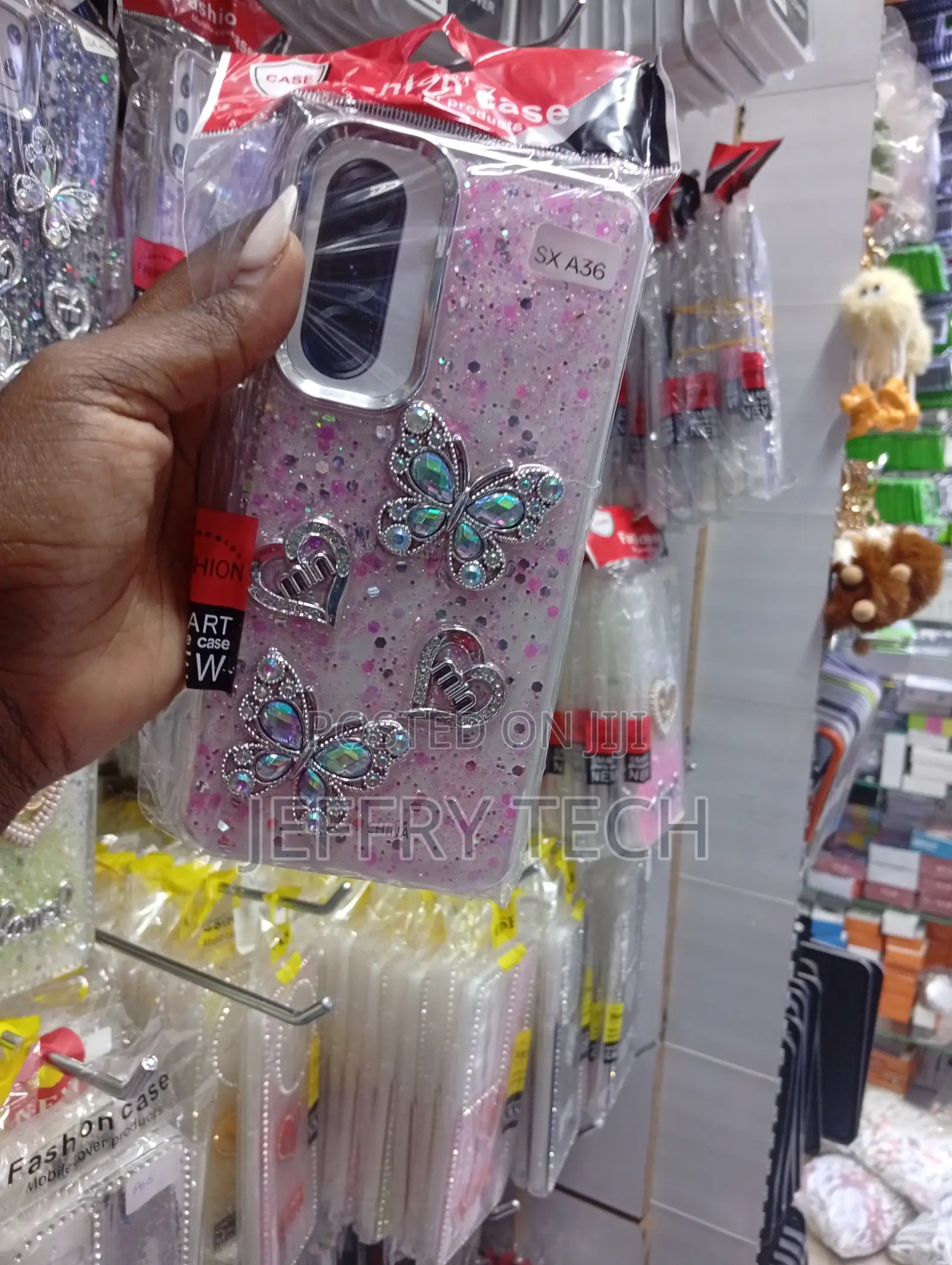 Samsung Galaxy A36 Pink Glitter Butterfly Tpu Phone Case