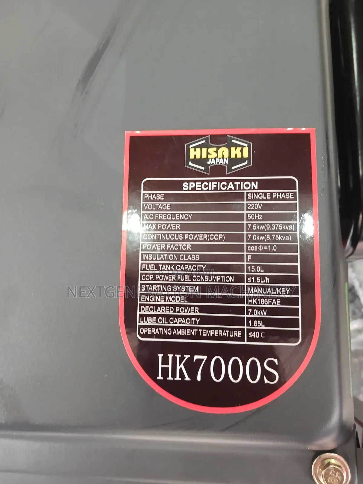 Hisaki Diesel Generator Hk7000s