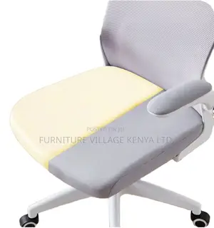 Swivel White Mesh Orthopedic Study Chair With Arms