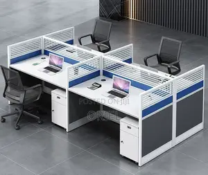 Office Workstation : Partitioned 4-Seater Office Workstation