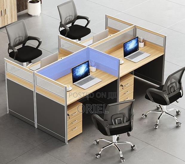 Office Workstation : Partitioned 4-Seater Office Workstation - thumbnail 13