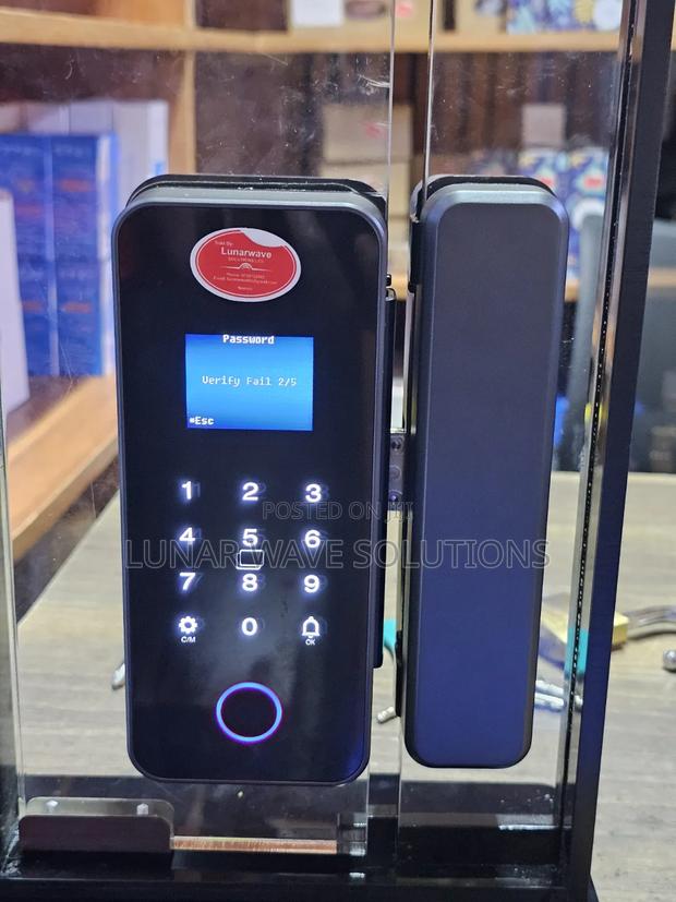 Fingerprint And Card Glass Door Smart Lock