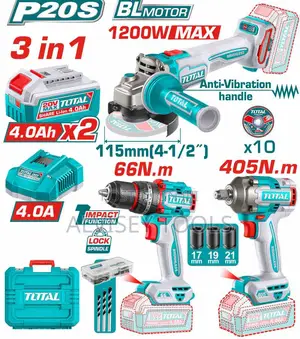 Total Tckli20358 Cordless 3 PCS Combo Kit