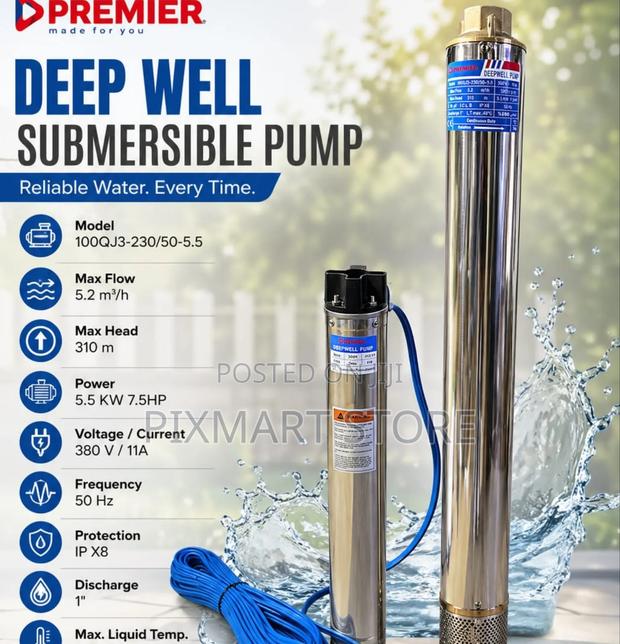 Premier 7.5hp Deep Well Submersible Pump 100qj3