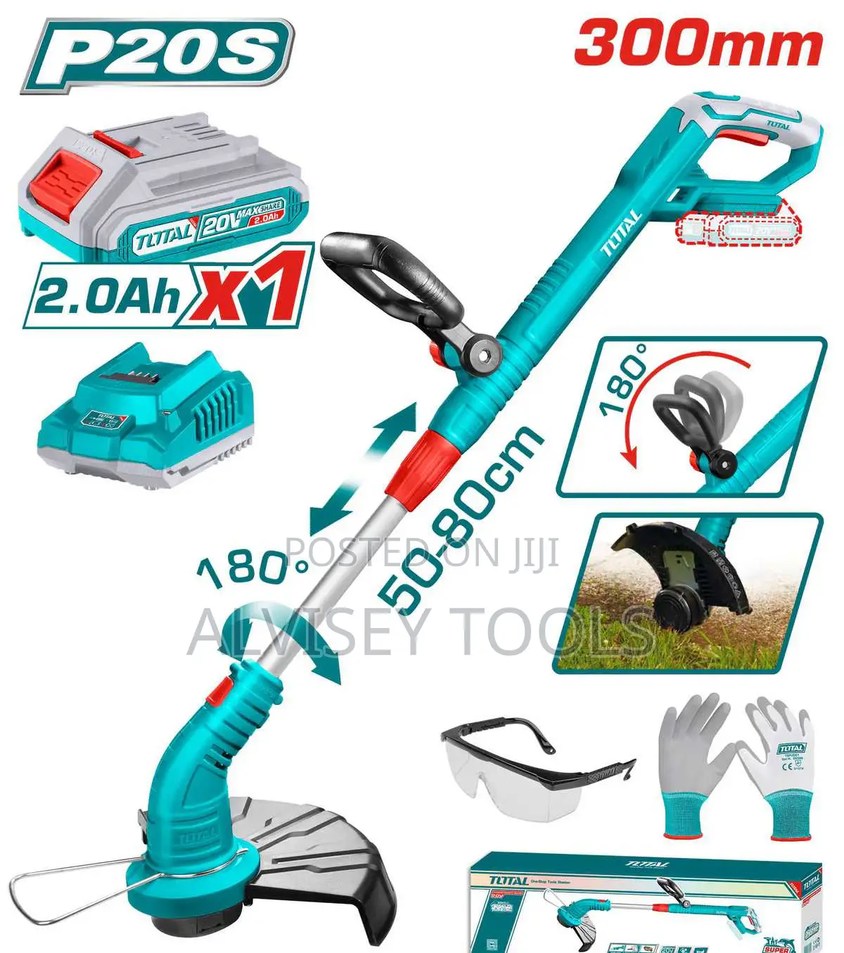Total Gtli20301 Cordless Grass Trimmer 20v
