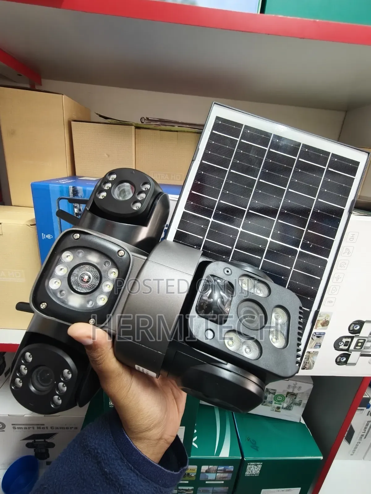 PTZ Wifi Camera Solar Powered CCTV Outdoor Monocrystalline Panel Solar
