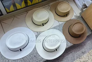 Stylish Mens Panama Hat With a Flat Top and Black Band