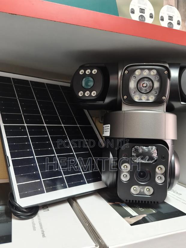 V380 Pro Wifi Triple Lens CCTV Solar Powered PTZ CCTV Camera