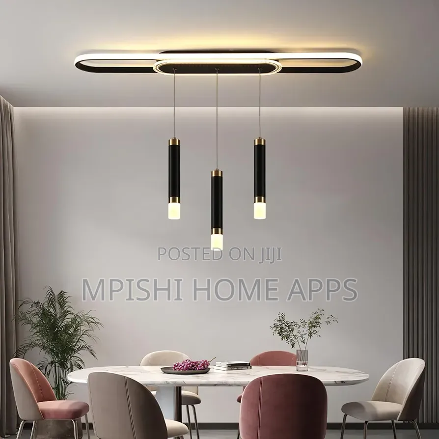 3-Lights Modern Ceiling Pendant Light - Black