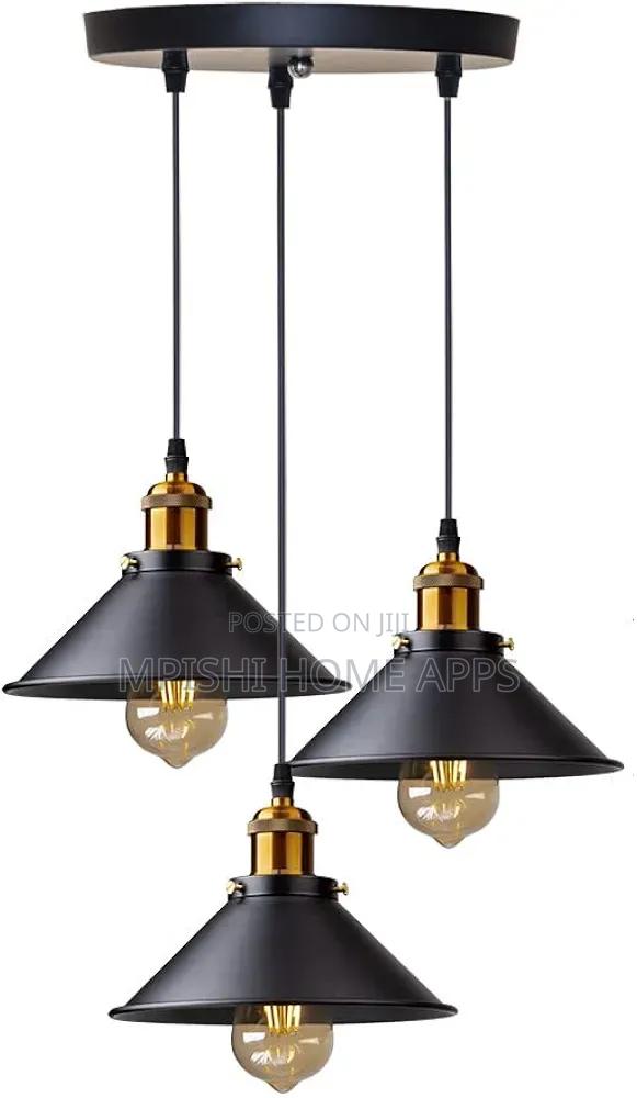 3 Retro Industrial Pendant Lights - thumbnail 2
