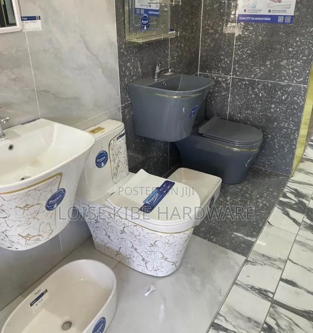 Flowered White Toilet Available