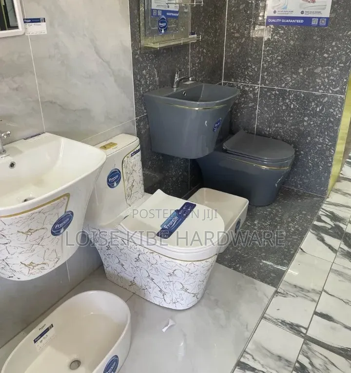 Flowered White Toilet Available