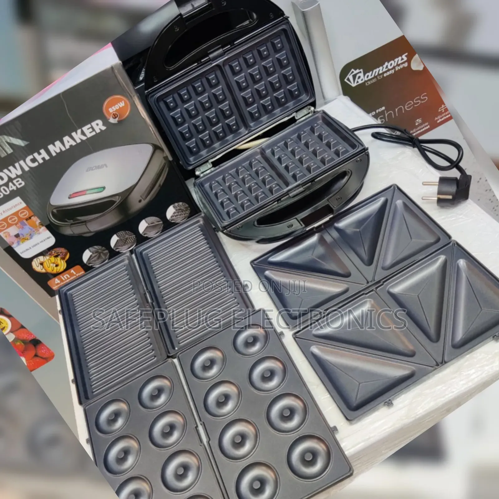 Boma Multi-Function 4in1 Maker – Sandwich/Waffle/Donut/Grill