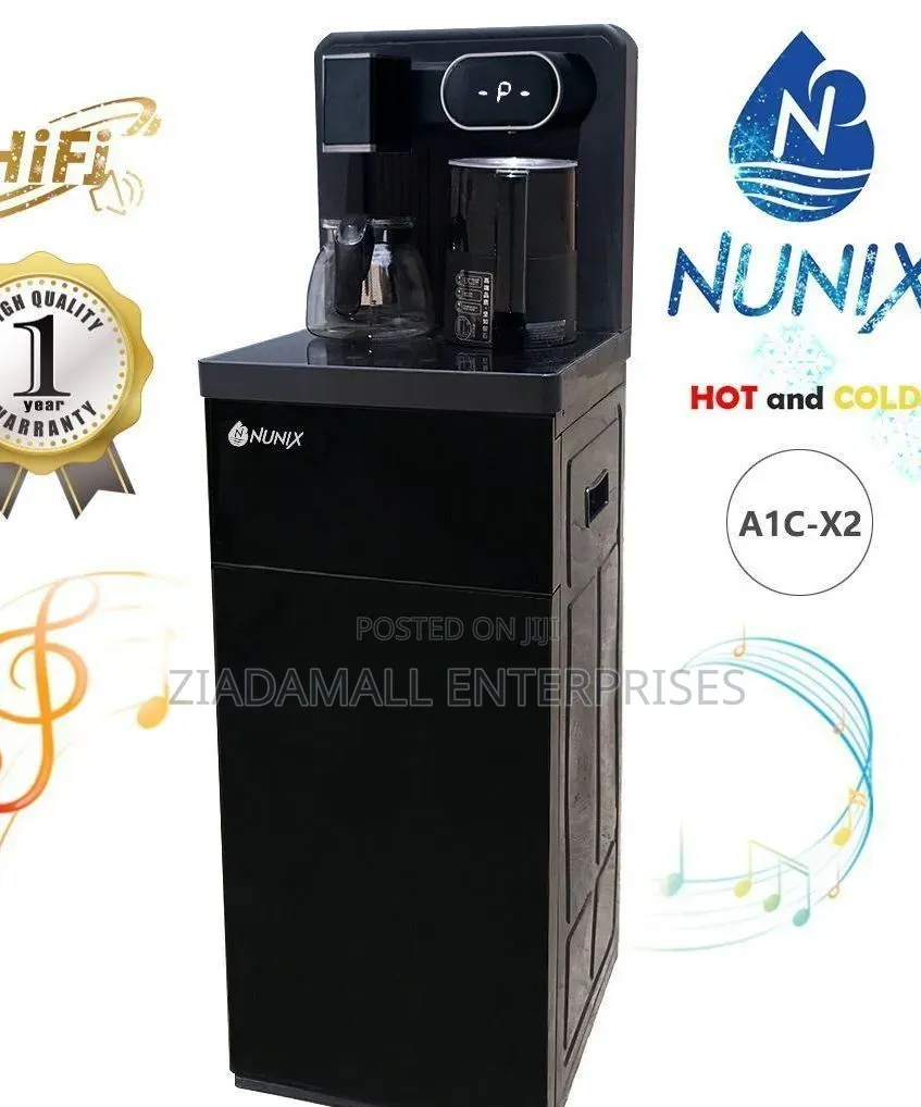 Black Nunix A1c-X2 Bottom Load Hot and Cold Water Dispenser With Musi
