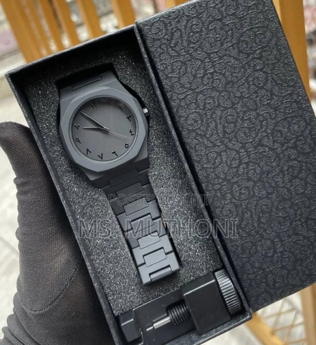 Matte Black Arabic Wrist Watch