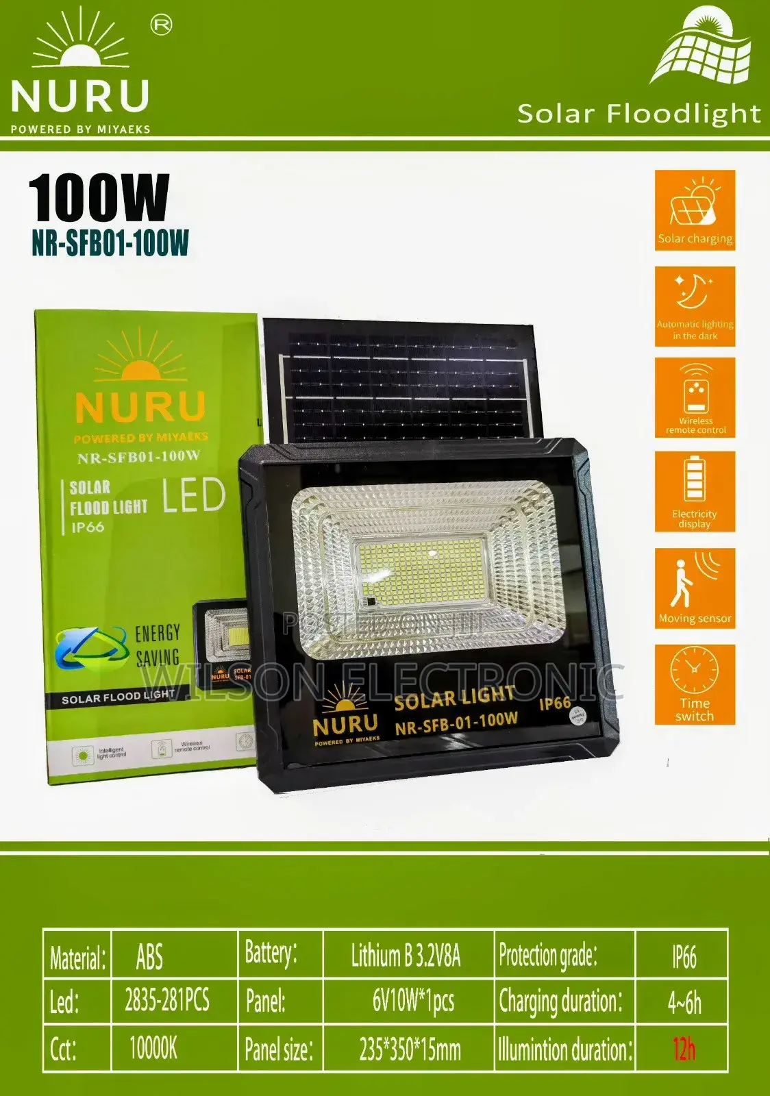 Solar Floodlight 100w