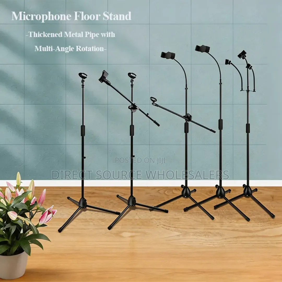 Floor Tripod Microphone Holder Stand Flexible Arm