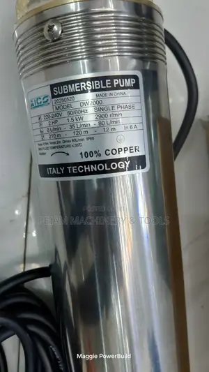 Aico Dw2000 2hp 210metres Deep Well Submersible Water Pump.
