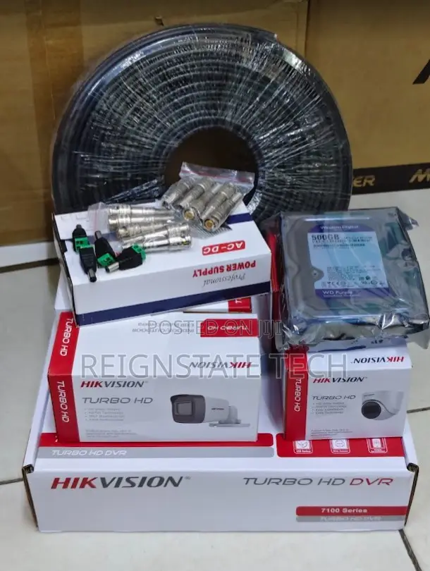 Hikvision 4 Full Hd 2mp 1080p CCTV Cameras With 100m Cable