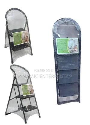 Heavy-Duty Black 3-Step Folding Ladder