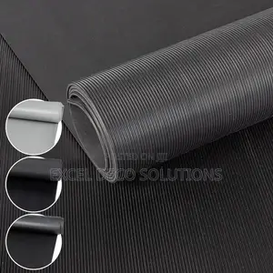 Ribbed Rubber Mat for Office, Shop and Commercial Floor Protection Use