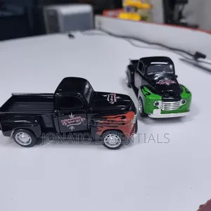 Vintage Die-Cast Pickup Truck Toy With Flame Graphics