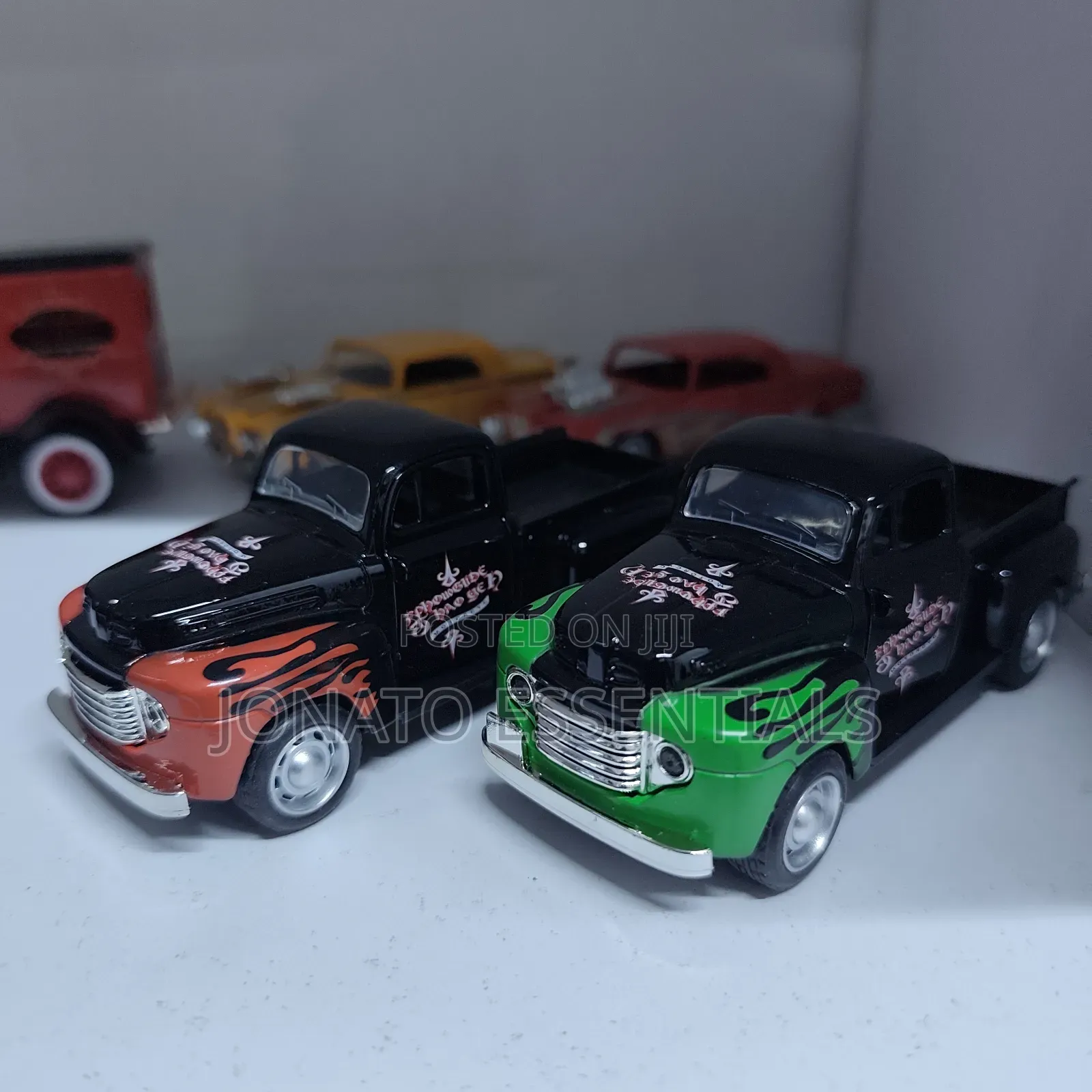 Vintage Die-Cast Pickup Truck Toy With Flame Graphics