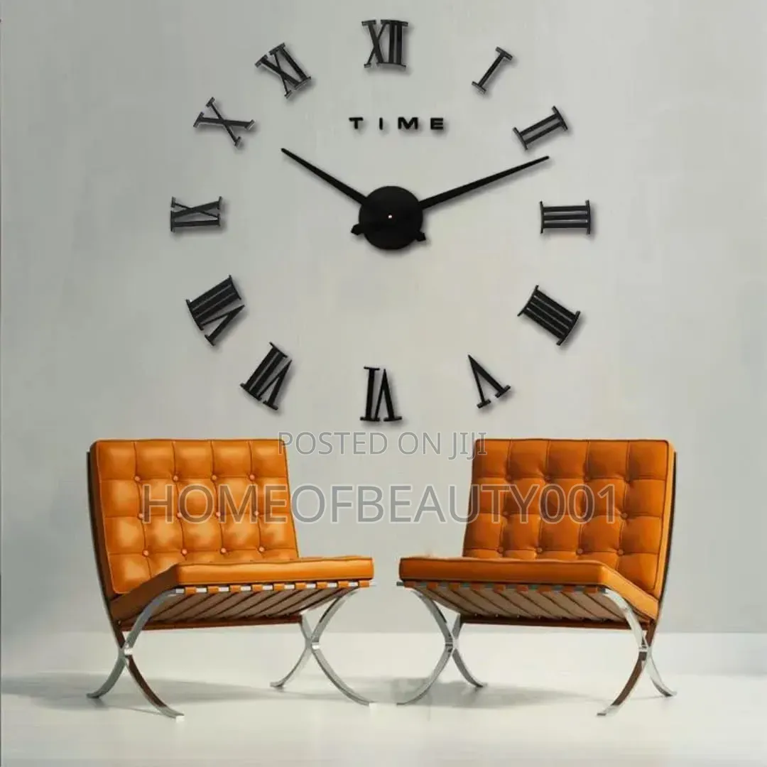 3d Large Roman Numeral Acrylic Mirror Wall Clock
