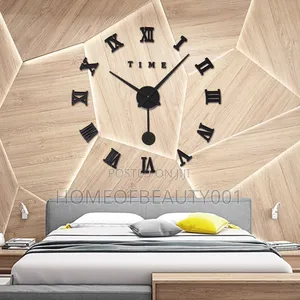 3d Large Roman Numeral Acrylic Mirror Wall Clock