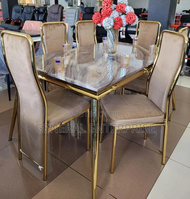 Modern Executive 6 Sitter Marble Dinning Table