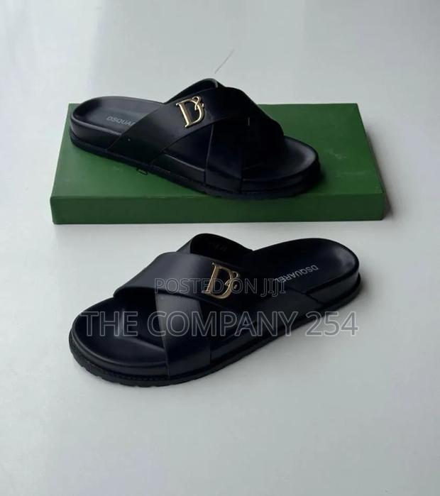 Quality Leather Casual Open Rubber Slides Available - thumbnail 4